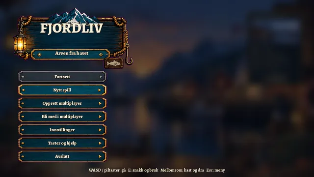 Hovedmenyen med valg for multiplayer